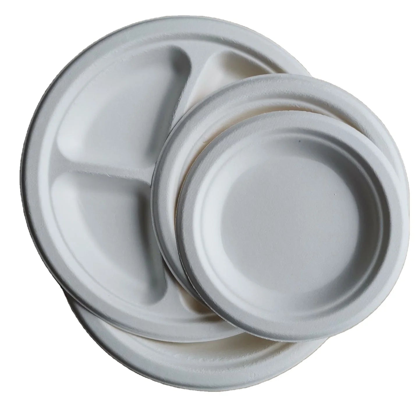 Eco-Friendly 100% Biodegradable Disposable Sugarcane Bagasse Tableware PLA Dinnerware Plates