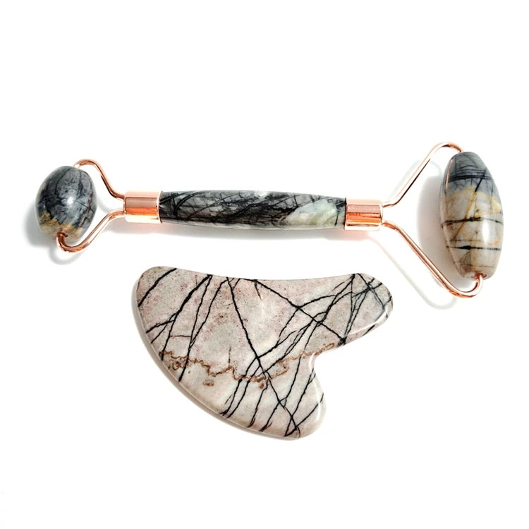 DIY Dorm jade roller natural Picasso Jasper authentic jade roller gua sha raffini jade roller set