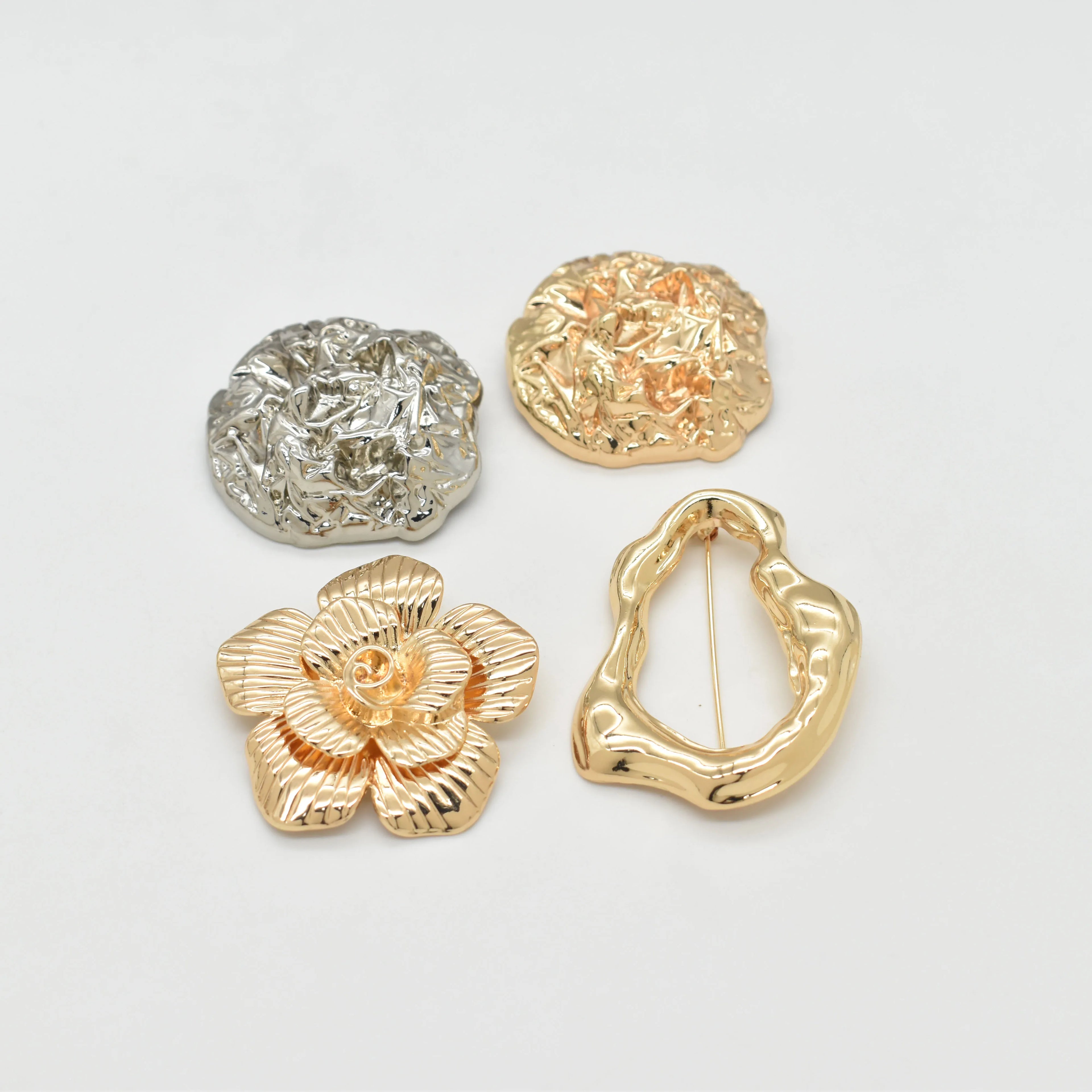 Luxury Brooch Fashion Metal Garment Accessories Swimwear Gold Buckle Bikini Connector Swimwear Hardware