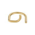 Original Design 18K Gold Plated Stainless Steel Jewelry Geometric New in Futuristic D-shape Ring for Women Party Rings R214183