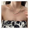 European American Designers Woven Tianhe Stone Necklace with Freshwater Pearl Female Charm Rope Chain Jewelry for Anniversary