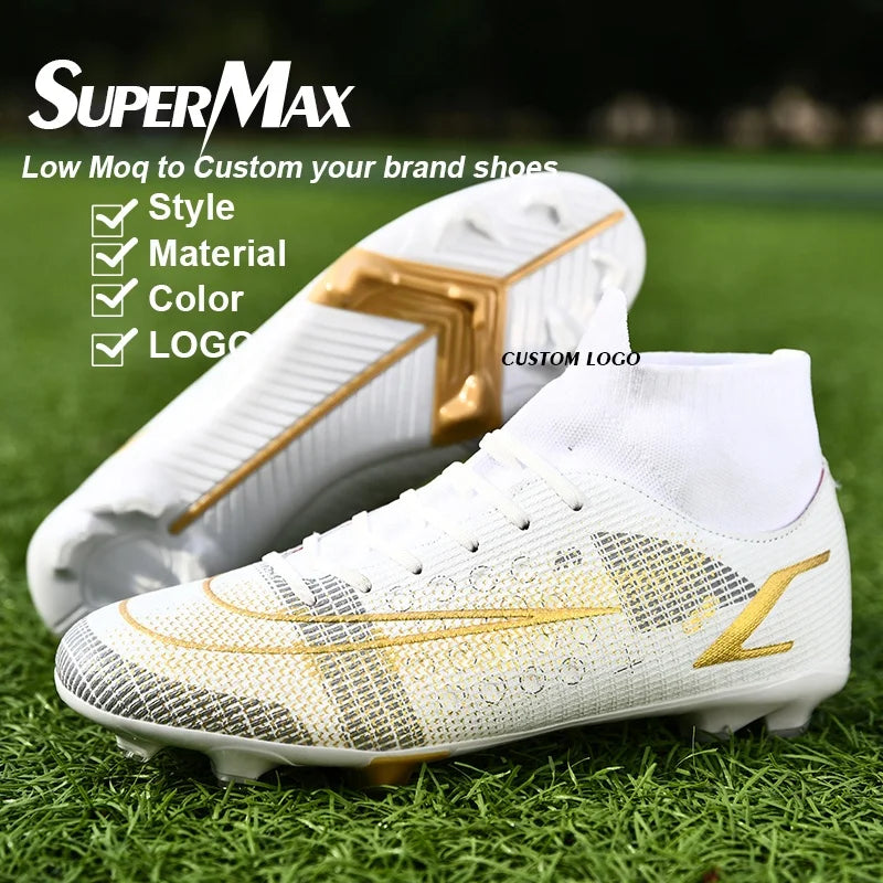 2022 Wholesale Kids Man Cleats Soccer Shoe Custom Professional Turf Cleats Outdoor Athletic Training Sneakers Men Football Boots
