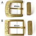 Meetee YK014 40mm Belts Leather Crafts Accessories DIY Pure Copper Vintage Carved Needle Brass Belt Buckle