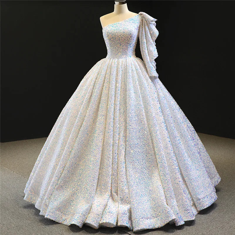 New New Design Women Sequin Slim Bridal Gowns Prom Dresses Glitter Colorful Luxury Evening Dress Wedding Dress