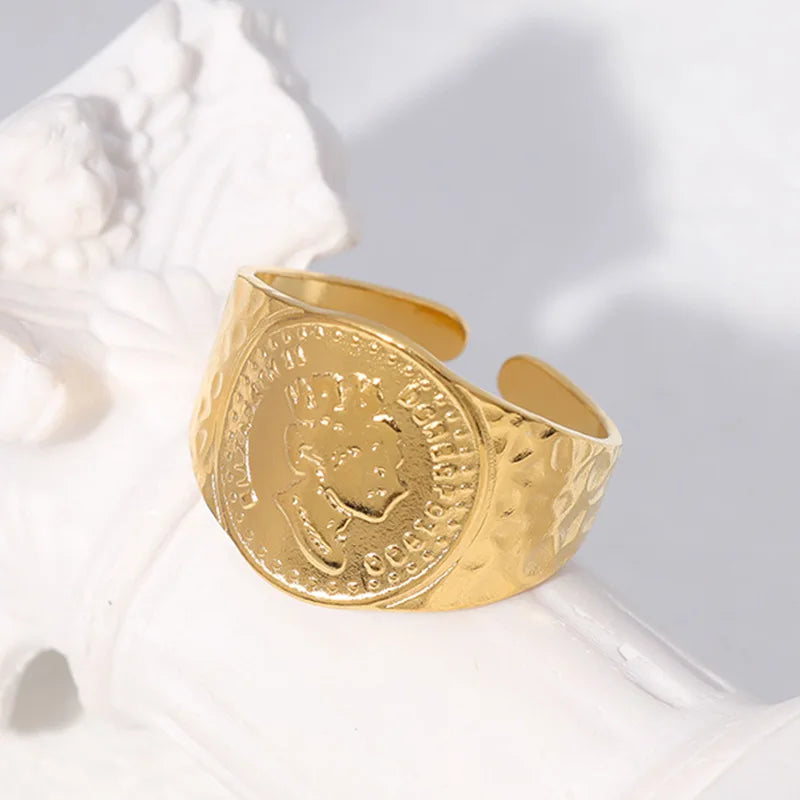 Beimai OEM Queen Simple Stainless Steel Open Adjustable Ring