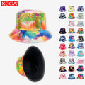 Wholesale Spring Summer Wide Brim Fisherman Custom Logo Tie-dye Printed 100% Cotton Bucket Hat