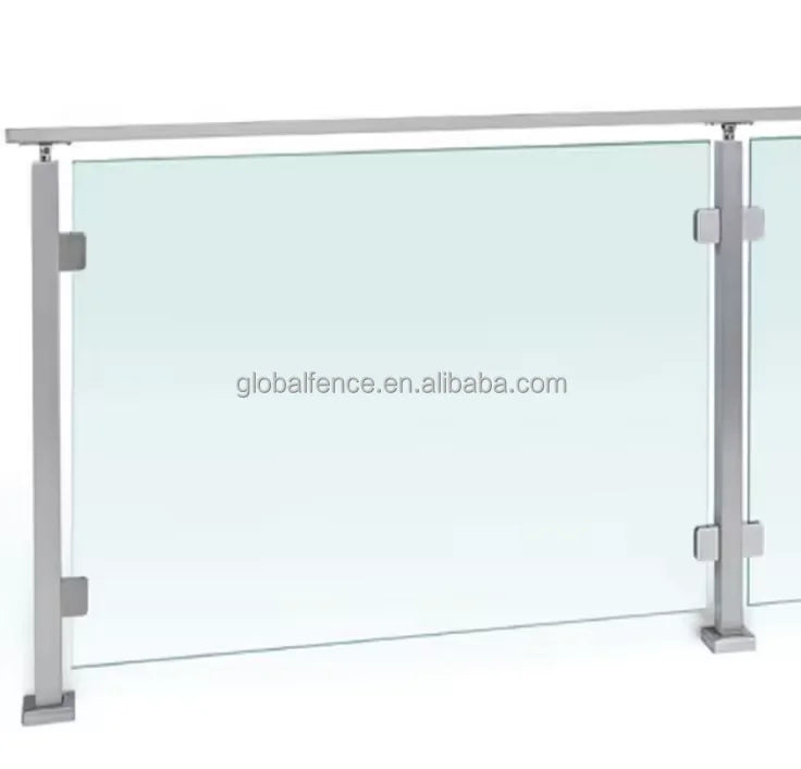 Reilbu Stainless Steel Glass Railing Outdoor Balcony Railing Glass Balustrade Design