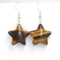 Fashion Creative Natural Stone Gemstone Jewelry Star Earrings Eardrop Crystal Amethyst Rose Quartz White Crystal Earrings