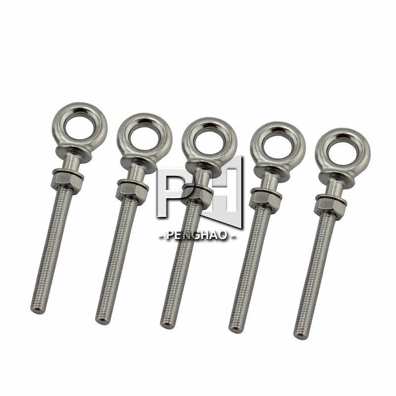 316 Stainless Steel HX Long Shoulder Lifting Eye Bolt With Nut M6 M8 M10 for Wire Rope Lifting