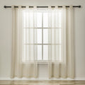 Modern Polyester Farmhouse Faux Linen Look Kitchen Window Decor Sheer Curtain Hot Selling Wholesale Curtains Valances Rideau