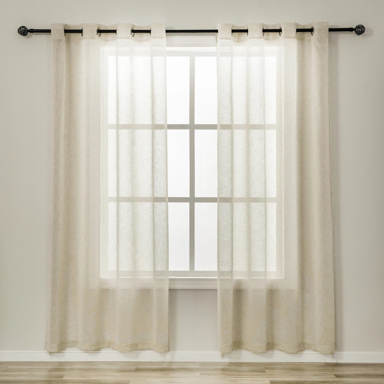 Modern Polyester Farmhouse Faux Linen Look Kitchen Window Decor Sheer Curtain Hot Selling Wholesale Curtains Valances Rideau