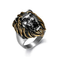 Customized Design Quality 316L Stainless Steel Gold Silver Lion Head Ring for Mens Jewelry