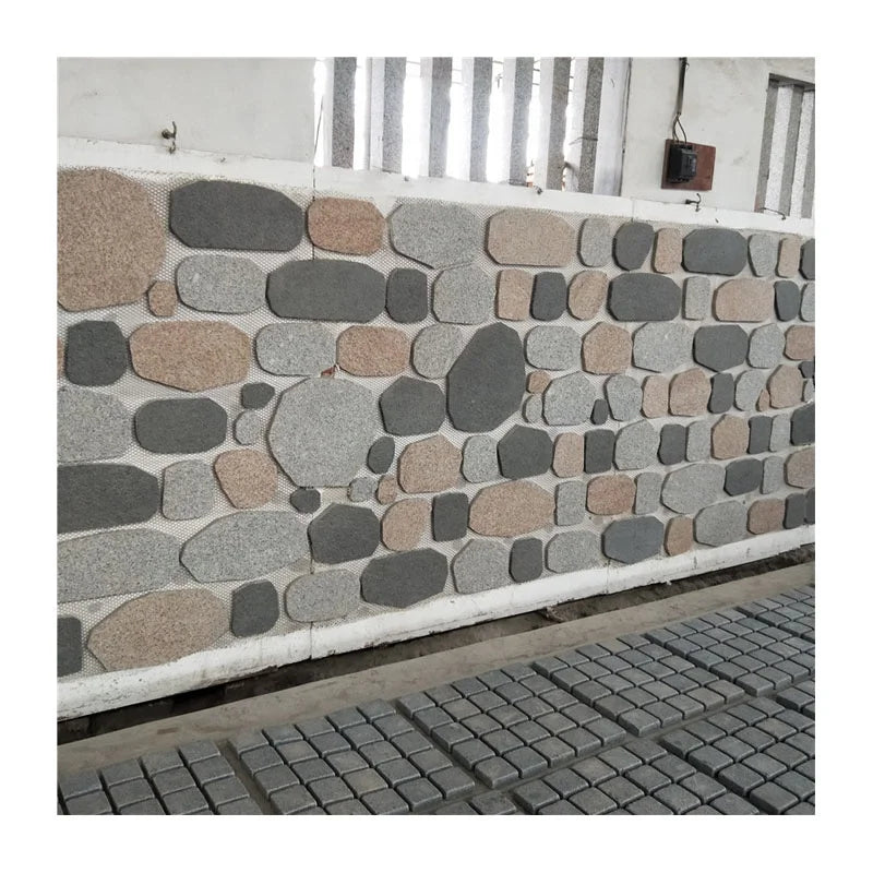 Multicolor Modern Granite Paving Stone Outdoor Garden Flamed Surface Irregular Shape Eco-Friendly 20mm Thick for Car Driveway