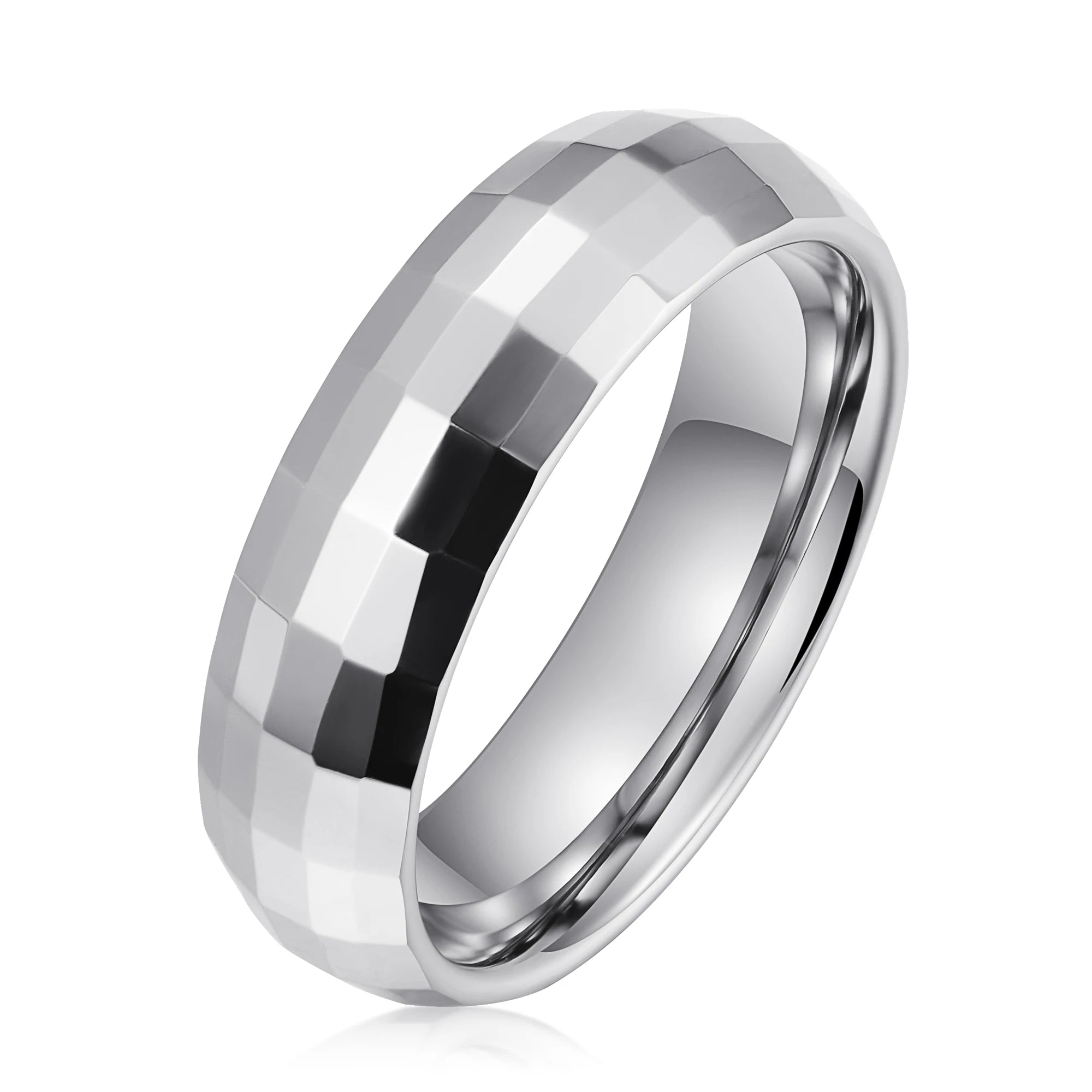 Personalized Unisex Polished Surface Rings Silver Tungsten Carbide Rings Men Women Tungsten Jewelry