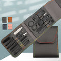 Custom Logo 12pcs/set Manicure Pedicure Tool Carton Steel Black Nail Clipper Sets with PU Leather Bag