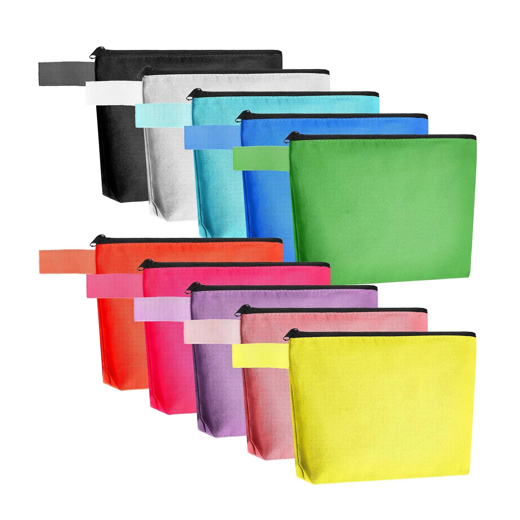 Cheap Travel Library Multi-Purpose Canvas With Zip Boys Girls Teen Colored Pencil Case-Cosmetic Bags