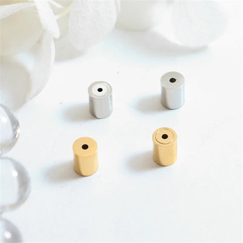 DIY 18K Gold Plated Stainless Steel Waterproof Earring Back Stopper Flat Posts Accessories Jewelry for Jewelry Making Supplies