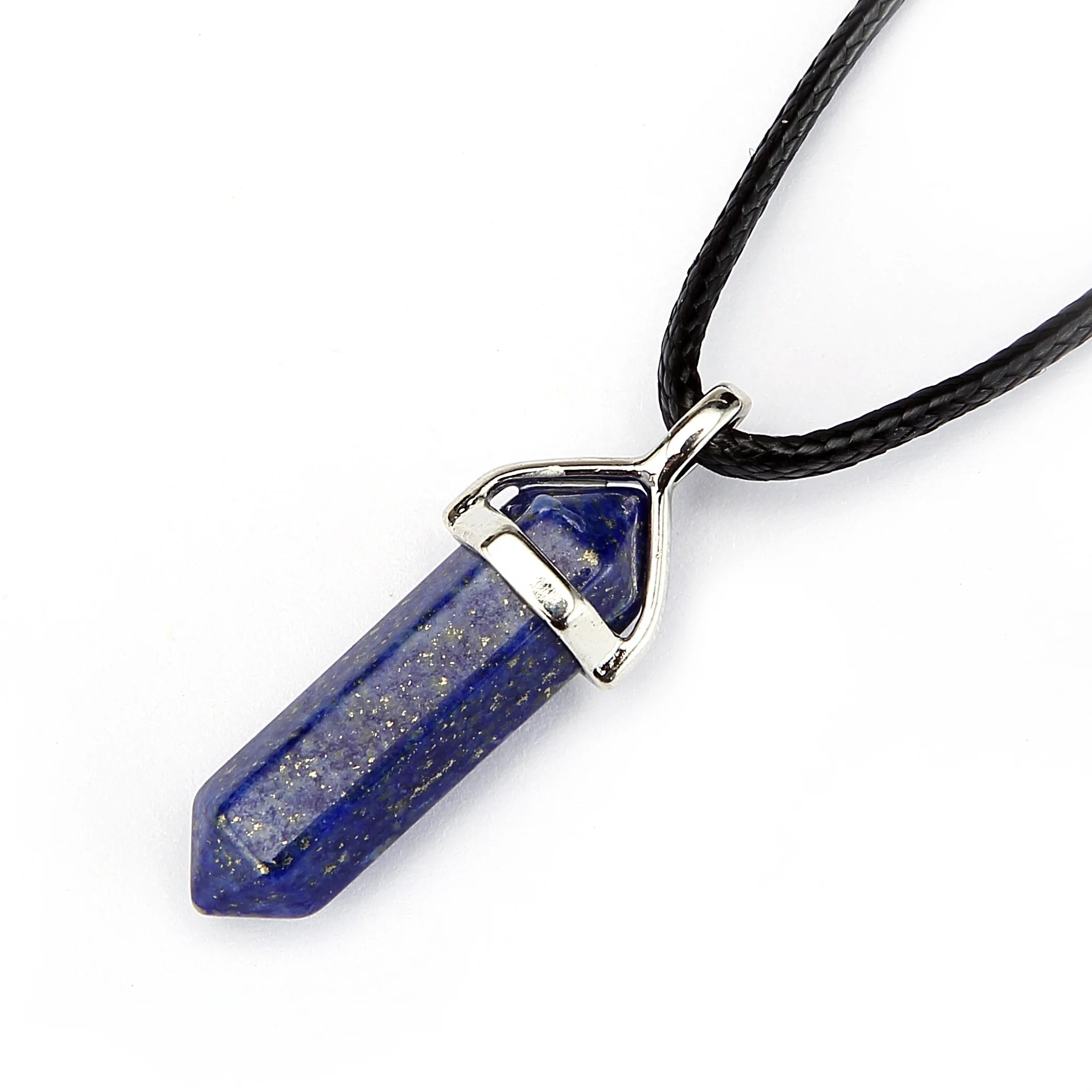 40x8mm Blue Lapis Lazuli Healing Point Pendulum Crystal Pendant for Jewelry Necklace
