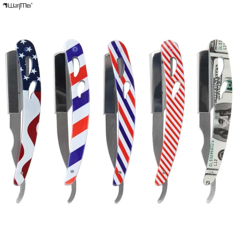 Wanmei Blade Salon Men Barber Straight Hair Razors Folding Shaver Light Weight Finely Balanced Steel Cut razor Handle