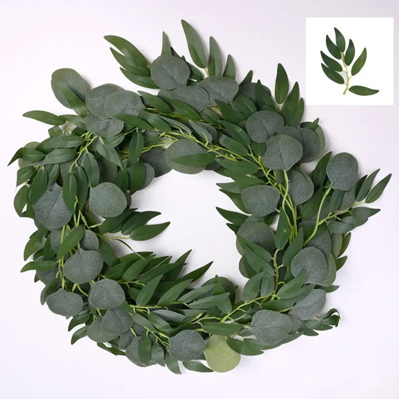 E-L005 Artificial Hanging Plants Vines Wedding Grape Plant Flower Faux Eucalyptus Vine Garland