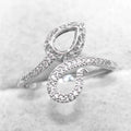 Semi Mount 5*7mm Sterling Silver Ring Pear Shape Empty Blank Support Bezel Setting S925 Base Without Center Stone for DIY Inlay