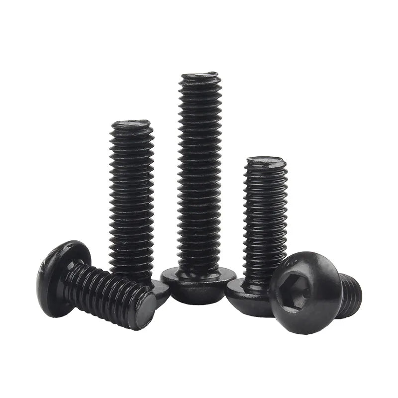 Manufacture Fastener 12.9 Steel Black  Hex Socket Button Head  Screw for Solar Panel