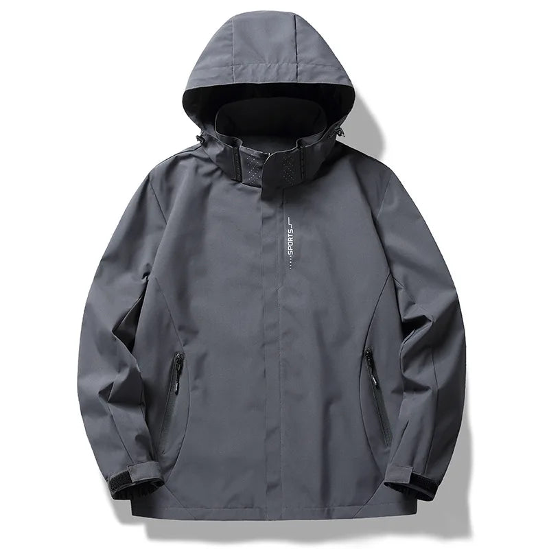 Wholesale Men's Custom Logo Hooded Windbreaker Jacket Windproof and Waterproof for Outdoor Camping Hiking Mountain Adventures