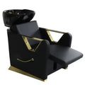 Luxury Gold Base Manually Adjustable Shampoo Chair with Customizable Color logo Shampoo Bed for Salon Shop