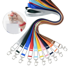 Promotional Keychain Lanyard for ID Badges Name Tags & ID Holders-Polyester Washable Durable Mix Colors Customized Logo