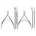 Professional Durable Stainless Steel Nail Scissors with Curved Blade and Push Set for Nail Care Beauty Tool