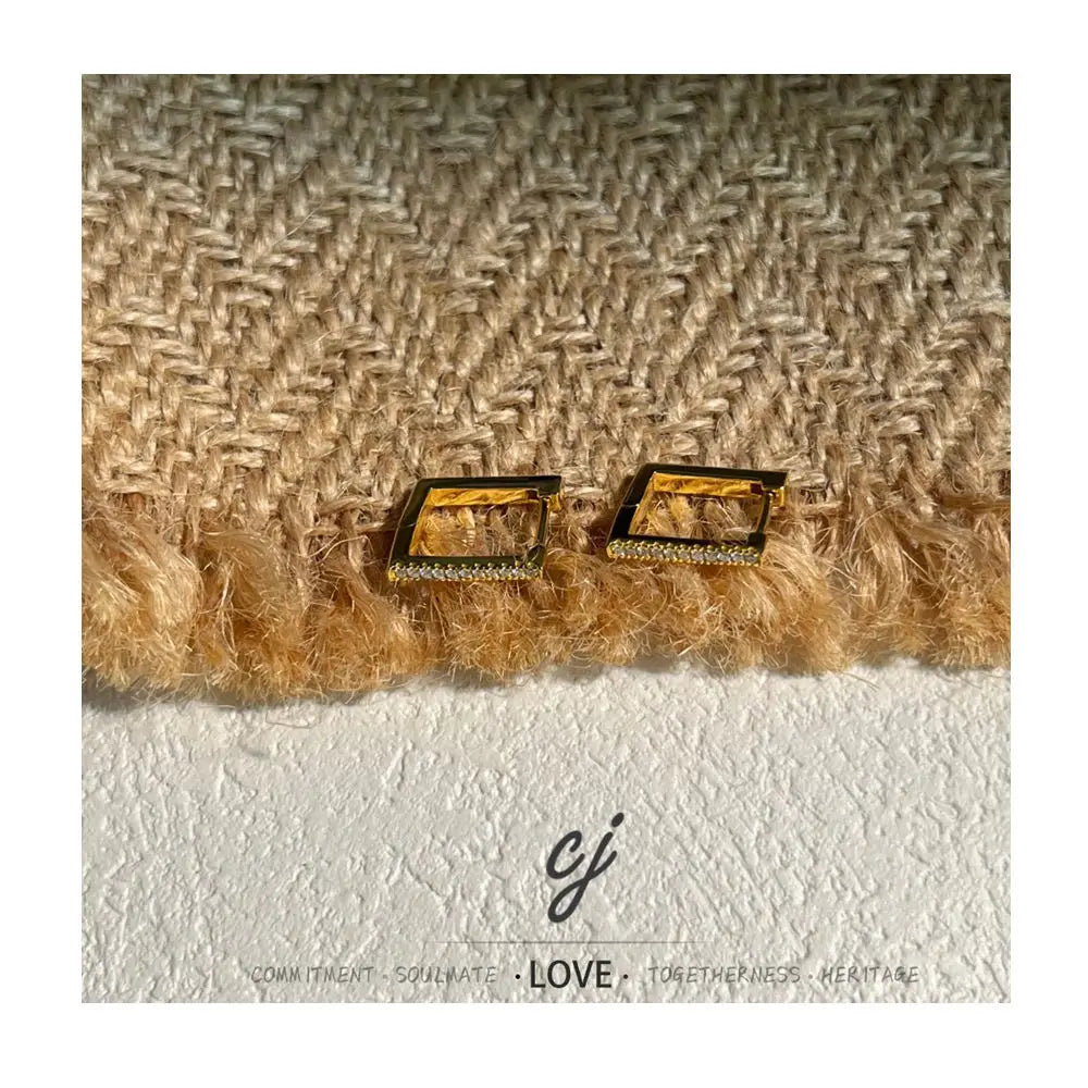 Carline Topsale Fashion Zircon Womens 925 Sterling Silver Earrings Small Square Hoop Earrings Zircone Jewelry for Women