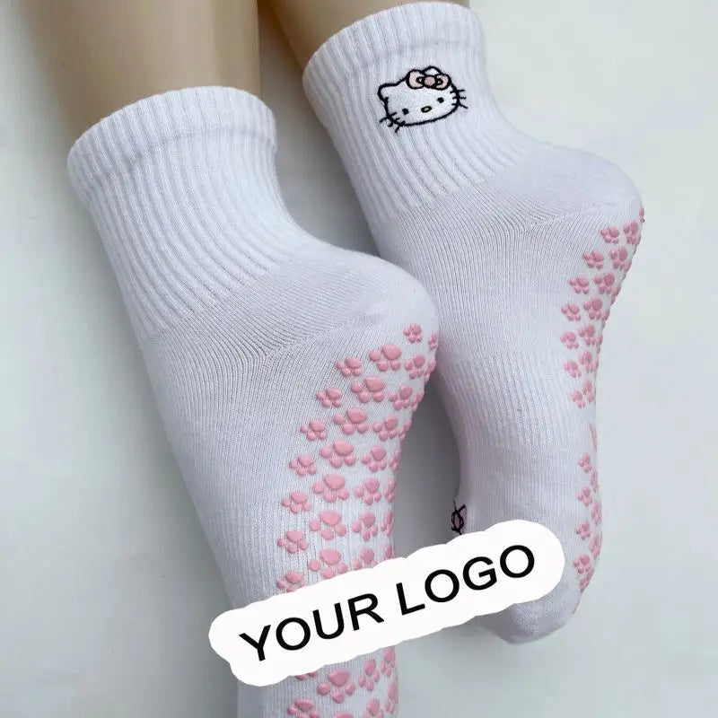 Customized Silicone Dispensing Ballet Grip Sock Women Ruffle Pilates Socks Yoga Non Slip Socks