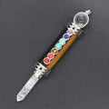 HUIYING Gems Hottest Style Natural Crystal Seven Chakra Hexagonal Column Pendulum wholesale for gift decoration
