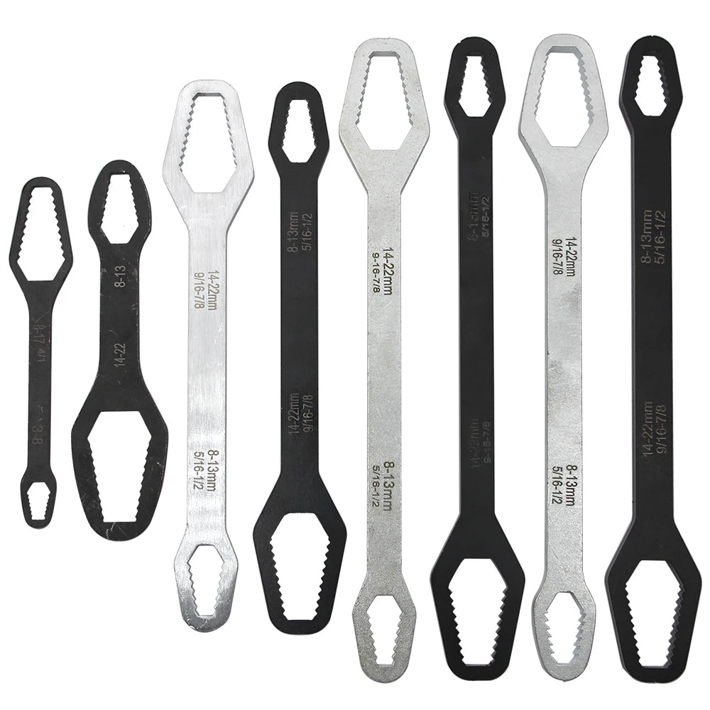 Multi Function Double End Box Wrench 8-22mm Hexagon Double End Solid Wrench for Screwing Screws and Nuts with Various Diameters