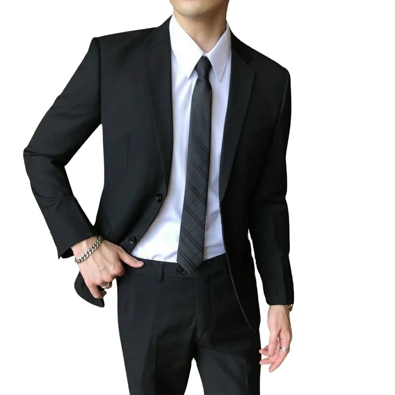 New Costume Homme Popular Clothing Luxury Party Stage Men Suits 2 Pieces Regular Fit Tuxedo Sets (Jacket+Trousers)