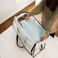 Large 73x35x37CM PP Storage Tote Heavy Duty Luggage Moving Bags Zipper Carrying Handles Space Saving Clothes Bedding Bag Outdoor