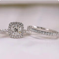 Bride Set Rings White Cz 925 Sterling Silver in Rhodium Silver Plating Luxury Fashion Jewelry Set Jewellery Accessories Diamond