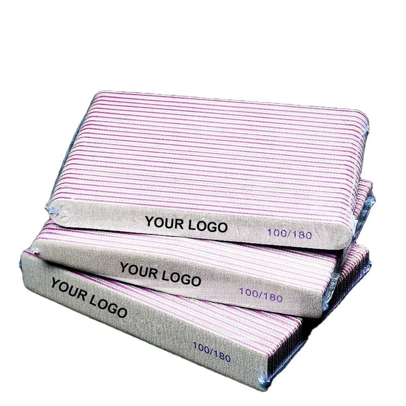 Meellyse Double-Sided Durable Stainless Steel Sanding Strip Nail File with 100/180 Grit for Nail Polishing in Nail Shops