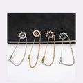 Retro Fashion Suit blazer Tassel Chain Shiny Diamond Crystal Rhinestones Anchor Needle Collar Lapel Pin Long Brooch for Men