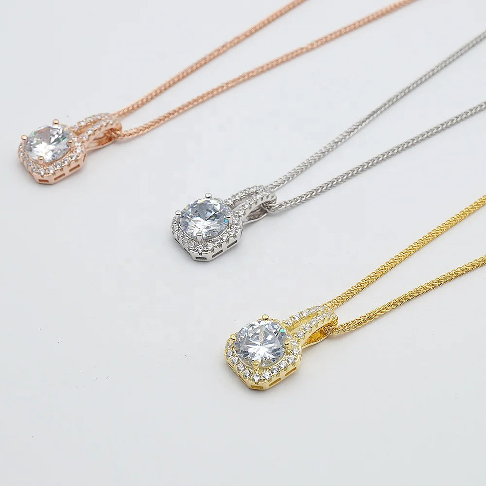 Trendy Charm Necklace Jewelry Pure Silver Pendant 925 Sterling Silver Fine Jewelry for Fashion Gift
