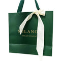 Luxury Cream Beige Custom Recycled Ivory Paper Tote Bag Digital Printing Lamination Ribbon Supermarket Promotion Gift Packaging