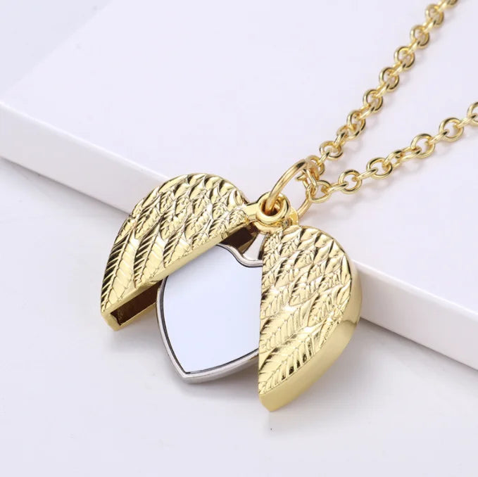 Fastsub Sublimation Metal Pendant Locket Sublimation Women Heart Custom Necklace Jewelry Pendant