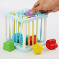Newly Macaron Color Wooden Activity Matching Box Montessori Beads Threading Geometric Shape Sorting Toys