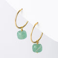 Valentines Day Gift 2026 Aventurine Crystal Drop Earrings Gold Filled Silver Hoop Earrings 925 Sterling