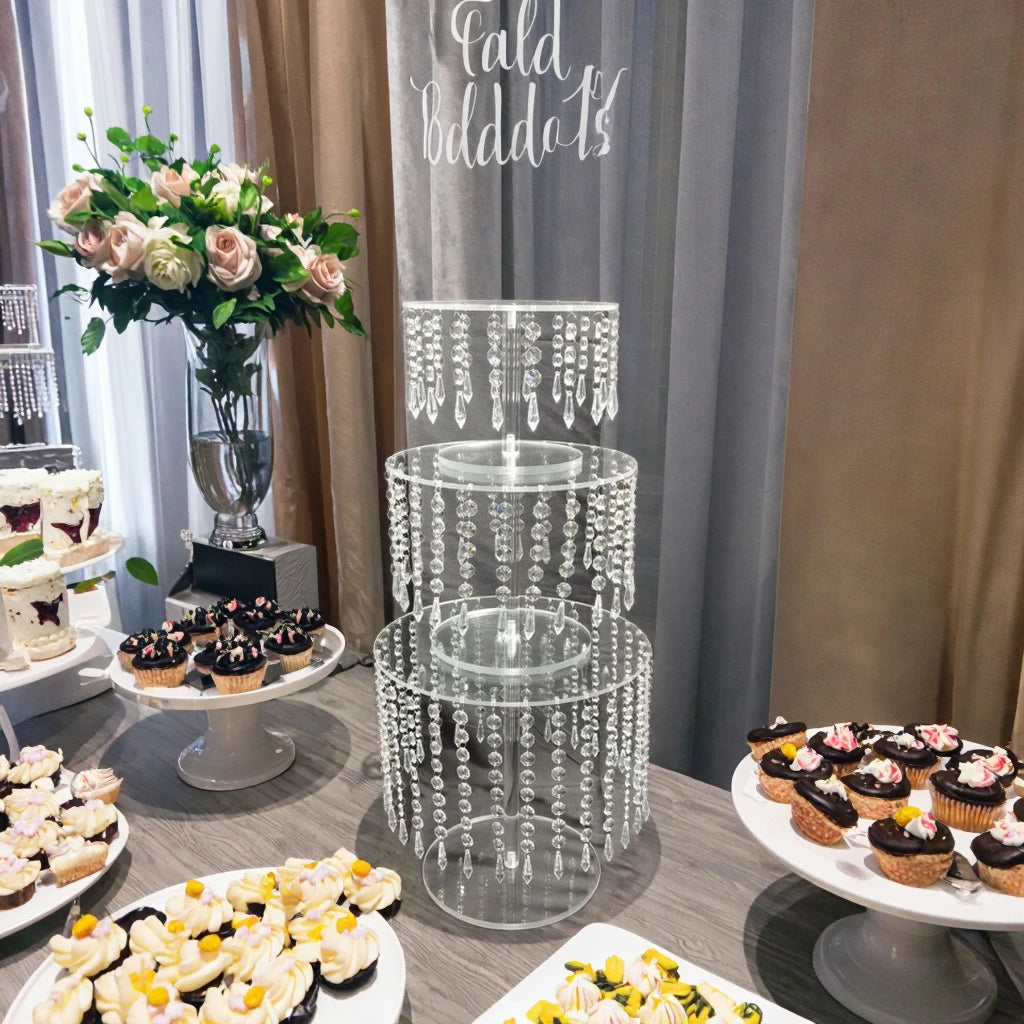 Transparent Acrylic Cake Stand Wedding Dessert Table Cake Stand Crystal Pastry Tray West Point Tray Decorative Wedding Ornament