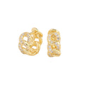 Inlay Cubic Zirconia Rope Link Chain Huggie Women 18k Gold Fine Jewelry 925 Sterling Silver Hoop Earrings