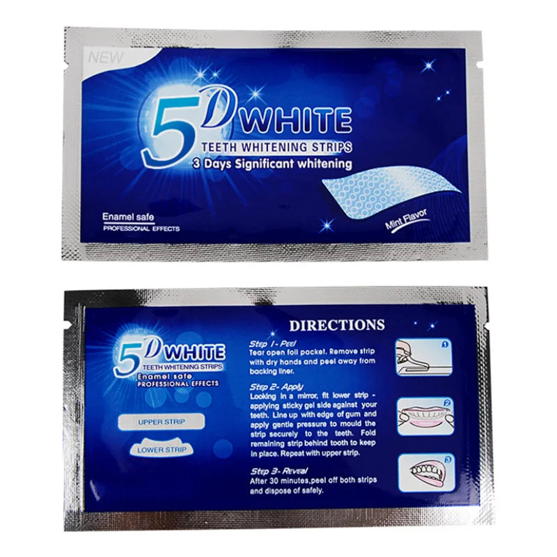 7pcs Tooth Whitening Strips White Smile White Tooth 5D Gel Teeth Whitening Strips