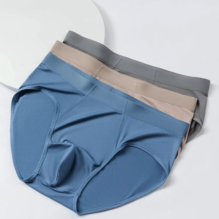 40S Cold Dyed Modal 7A Antibacterial Seamless Men's Briefs ODM Mid-rise XL Size Digital Printing Waist Nylon/Spandex Men's Boxer