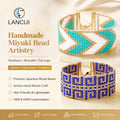 New Arrivals Geometric Wide Band Bohemian Colorful Handmade Woven Miyuki Weave Adjustable Gold Plated Beaded Bracelets