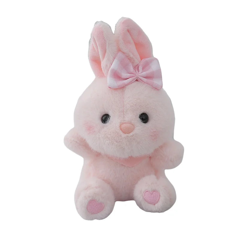 Kawaii Creative Bowknot Rabbit Plush Toy Keychain Cute Cartoon Bunny Keychain Pendant Fashion Backpack Decoration Birthday Gift